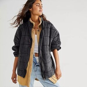 EUC, Free People Dolman Quilted Knit Jacket Oversized, Long Sleeve Black, Size S